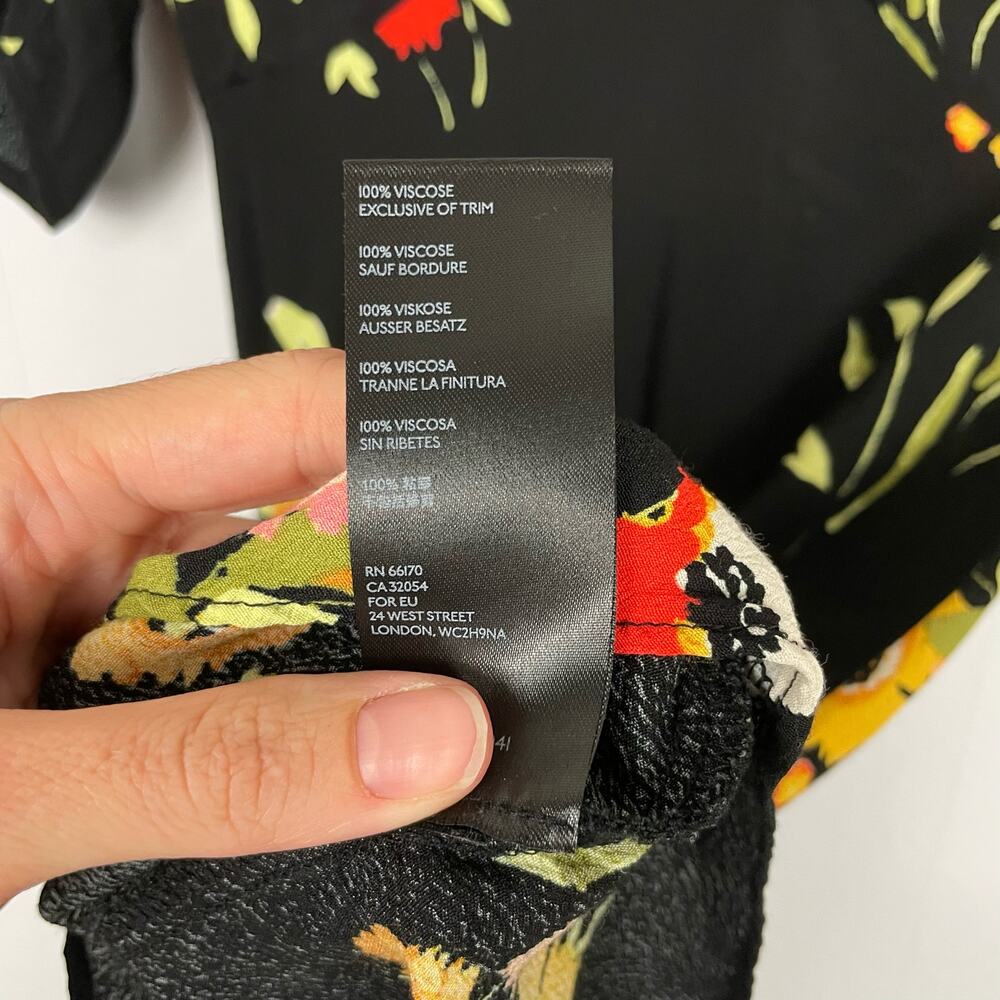 Free People Neon Garden Black Floral Whimsygoth Fairycore Flirty Mini Dress - Picture 12 of 12